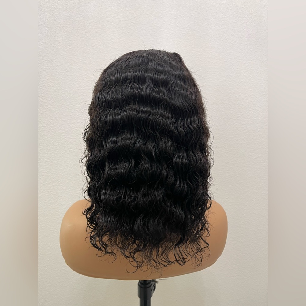 Bob Cut 10” Deep Wave Virgin Human Hair 13x4 Full Frontal Lace Wig